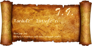 Tankó István névjegykártya